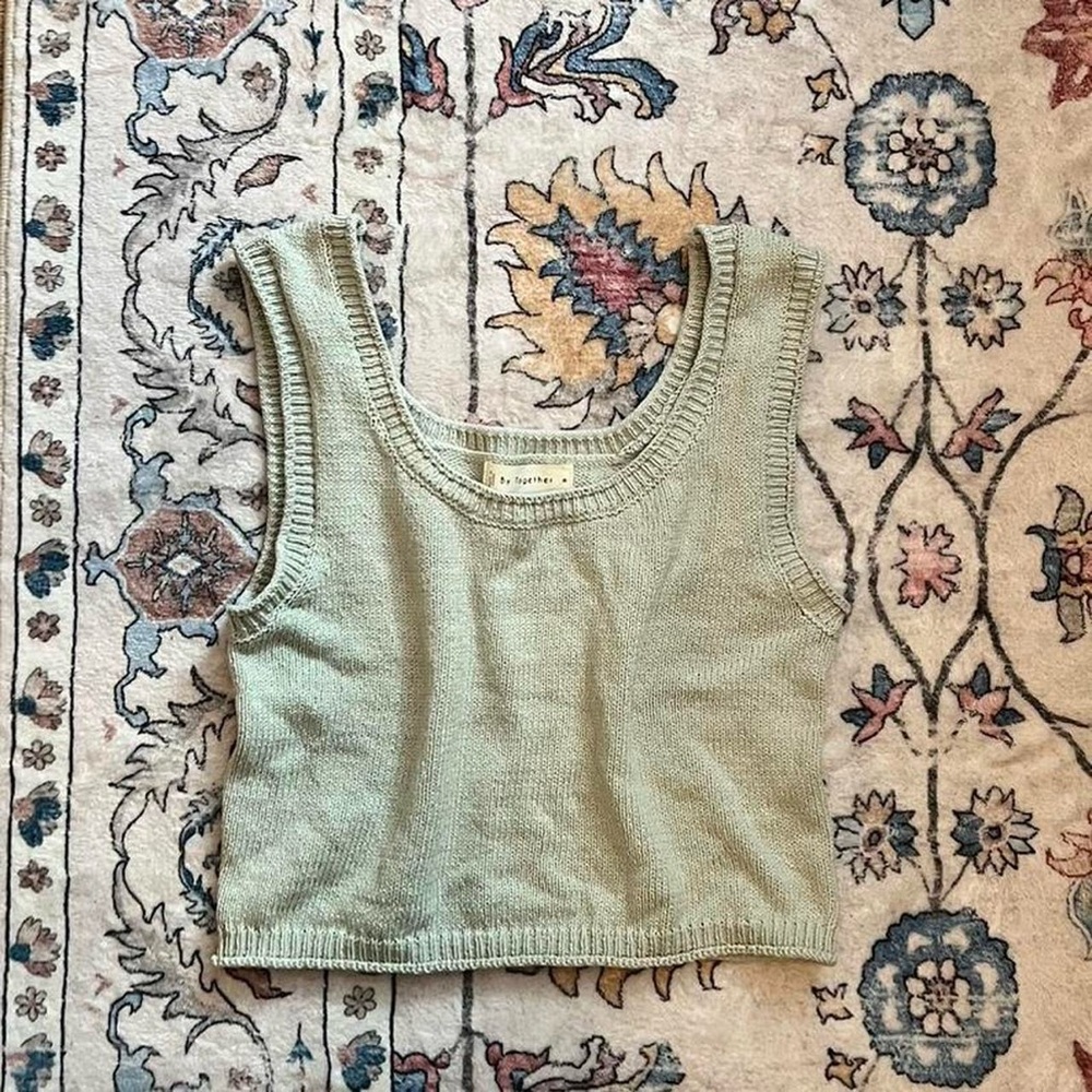 Green Knit Tank Top